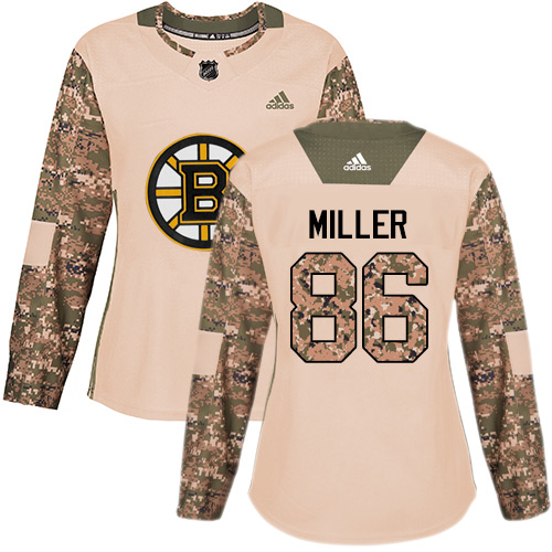 Women's Adidas Boston Bruins #86 Kevan Miller Authentic Camo Veterans Day Practice NHL Jersey