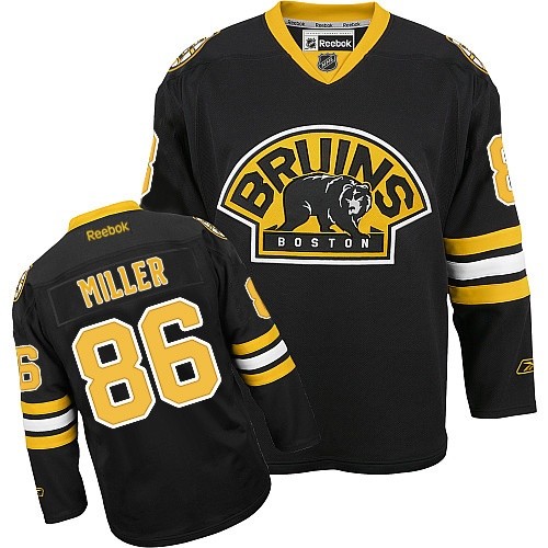 Women's Reebok Boston Bruins #86 Kevan Miller Authentic Black Third NHL Jersey