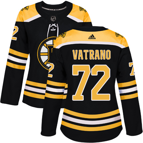 Women's Adidas Boston Bruins #72 Frank Vatrano Premier Black Home NHL Jersey
