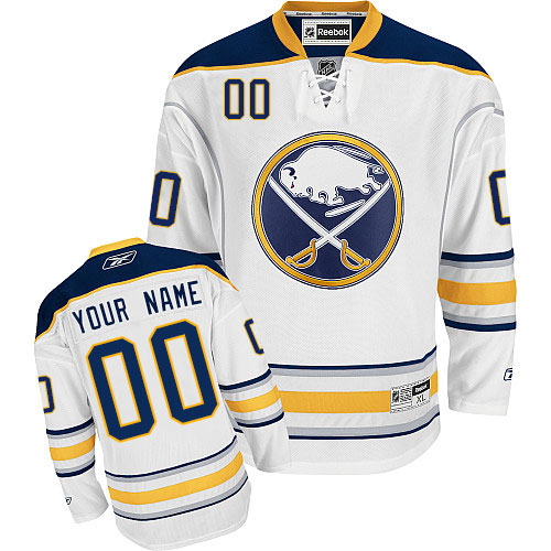 Men's Reebok Buffalo Sabres Customized Authentic White Away NHL Jersey