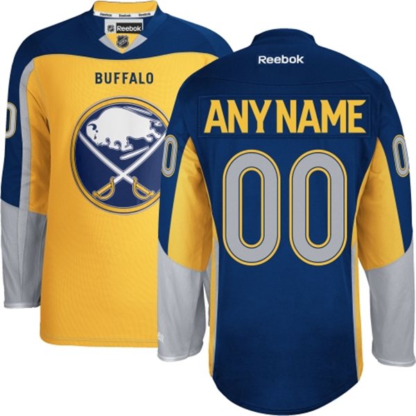 Men's Reebok Buffalo Sabres Customized Authentic Gold New Third NHL Jersey