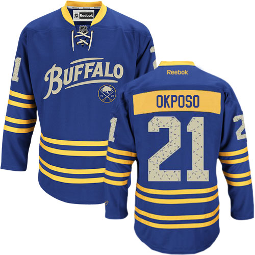Men's Buffalo Sabres #21 Kyle Okposo Fanatics Branded Navy Blue Home Breakaway NHL Jersey