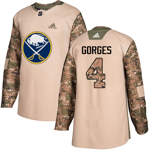 Men's Adidas Buffalo Sabres #4 Josh Gorges Authentic Camo Veterans Day Practice NHL Jersey
