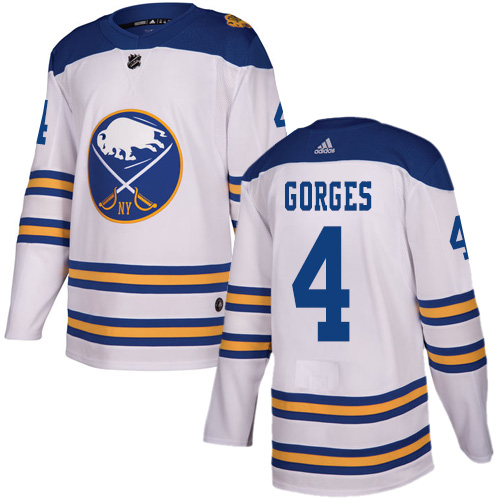 Men's Adidas Buffalo Sabres #4 Josh Gorges Authentic White 2018 Winter Classic NHL Jersey