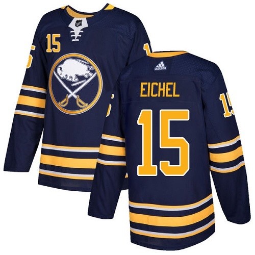 Men's Adidas Buffalo Sabres #15 Jack Eichel Authentic Navy Blue Home NHL Jersey