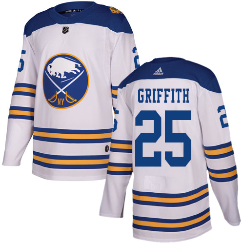 Men's Adidas Buffalo Sabres #25 Seth Griffith Authentic White 2018 Winter Classic NHL Jersey