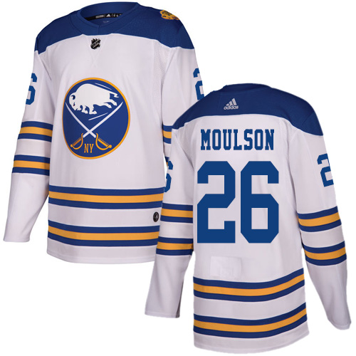 Men's Adidas Buffalo Sabres #26 Matt Moulson Authentic White 2018 Winter Classic NHL Jersey