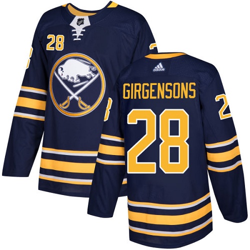 Men's Adidas Buffalo Sabres #28 Zemgus Girgensons Authentic Navy Blue Home NHL Jersey