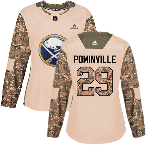 Women's Adidas Buffalo Sabres #29 Jason Pominville Authentic Camo Veterans Day Practice NHL Jersey