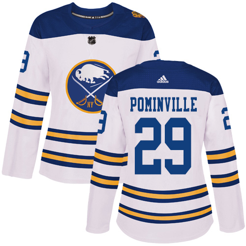 Women's Adidas Buffalo Sabres #29 Jason Pominville Authentic White 2018 Winter Classic NHL Jersey