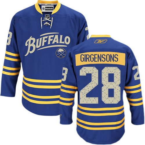 Men's Buffalo Sabres #28 Zemgus Girgensons Fanatics Branded Navy Blue Home Breakaway NHL Jersey