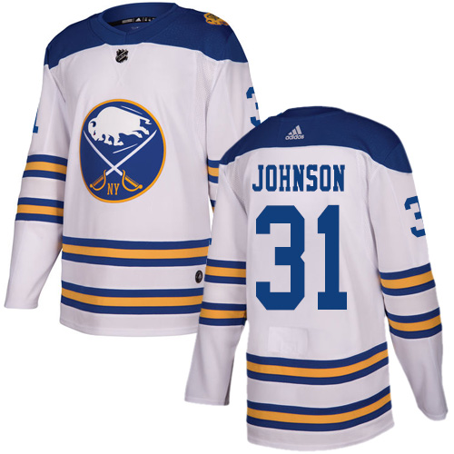 Men's Adidas Buffalo Sabres #31 Chad Johnson Authentic White 2018 Winter Classic NHL Jersey