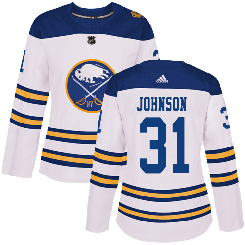 Women's Adidas Buffalo Sabres #31 Chad Johnson Authentic White 2018 Winter Classic NHL Jersey