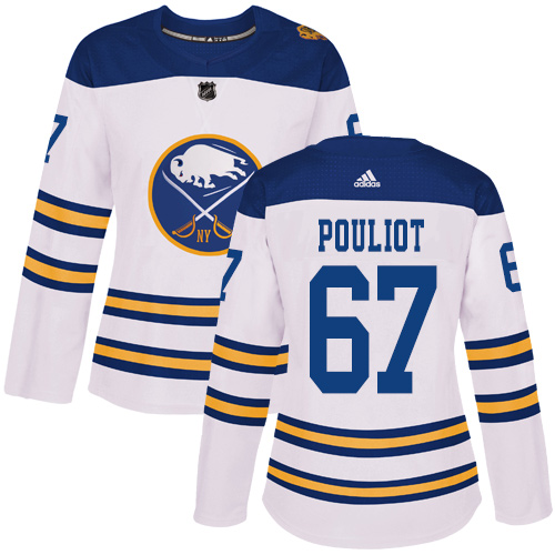 Women's Adidas Buffalo Sabres #67 Benoit Pouliot Authentic White 2018 Winter Classic NHL Jersey