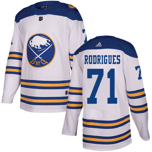 Men's Adidas Buffalo Sabres #71 Evan Rodrigues Authentic White 2018 Winter Classic NHL Jersey
