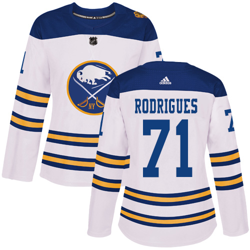 Women's Adidas Buffalo Sabres #71 Evan Rodrigues Authentic White 2018 Winter Classic NHL Jersey