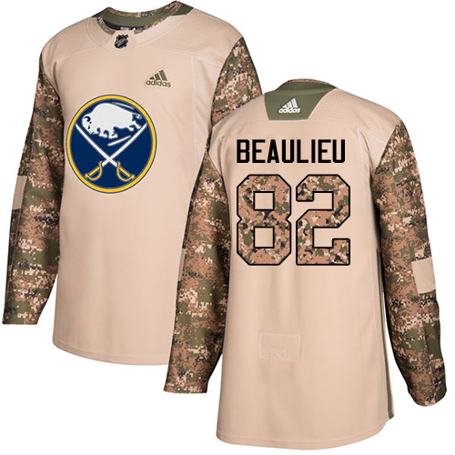 Men's Adidas Buffalo Sabres #82 Nathan Beaulieu Authentic Camo Veterans Day Practice NHL Jersey