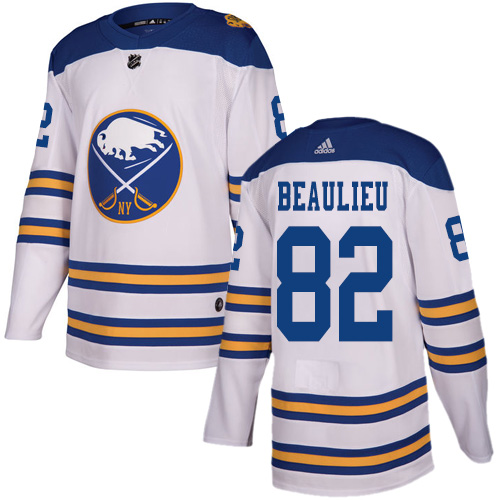 Men's Adidas Buffalo Sabres #82 Nathan Beaulieu Authentic White 2018 Winter Classic NHL Jersey