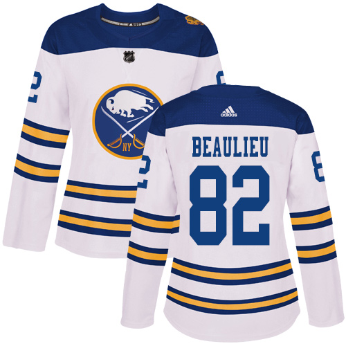Women's Adidas Buffalo Sabres #82 Nathan Beaulieu Authentic White 2018 Winter Classic NHL Jersey