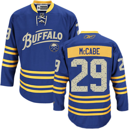 Men's Buffalo Sabres #19 Jake McCabe Fanatics Branded Navy Blue Home Breakaway NHL Jersey