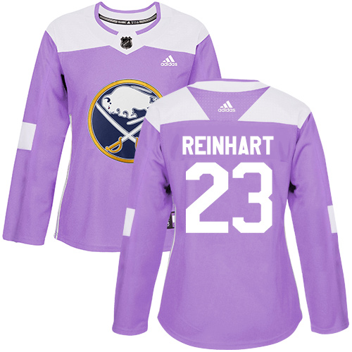 Women's Adidas Buffalo Sabres #23 Sam Reinhart Authentic Purple Fights Cancer Practice NHL Jersey