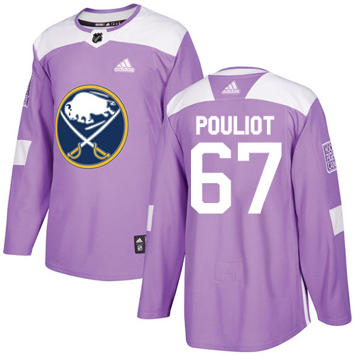 Men's Adidas Buffalo Sabres #67 Benoit Pouliot Authentic Purple Fights Cancer Practice NHL Jersey