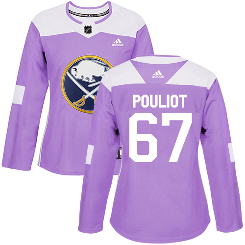 Women's Adidas Buffalo Sabres #67 Benoit Pouliot Authentic Purple Fights Cancer Practice NHL Jersey