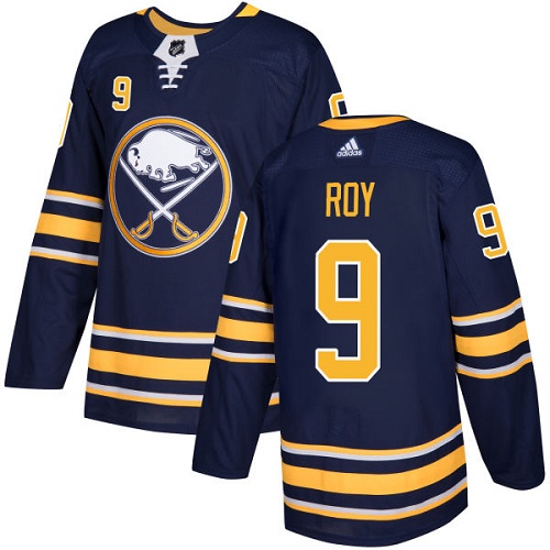 Men's Adidas Buffalo Sabres #9 Derek Roy Authentic Navy Blue Home NHL Jersey