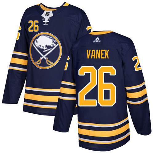 Men's Adidas Buffalo Sabres #26 Thomas Vanek Authentic Navy Blue Home NHL Jersey