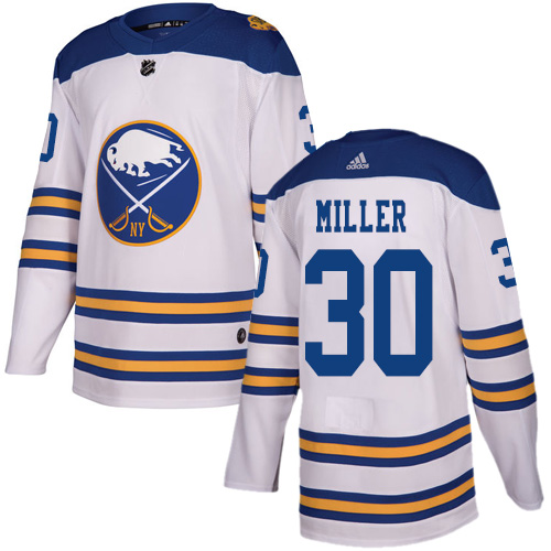 Men's Adidas Buffalo Sabres #30 Ryan Miller Authentic White 2018 Winter Classic NHL Jersey
