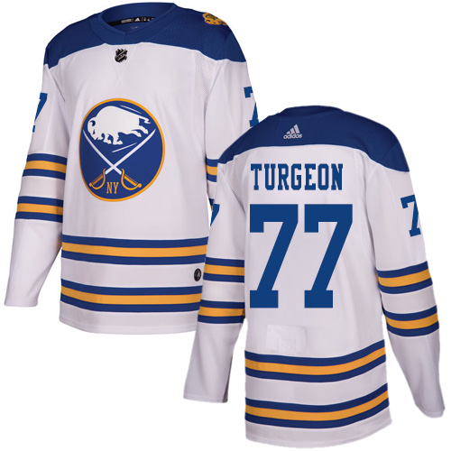 Men's Adidas Buffalo Sabres #77 Pierre Turgeon Authentic White 2018 Winter Classic NHL Jersey