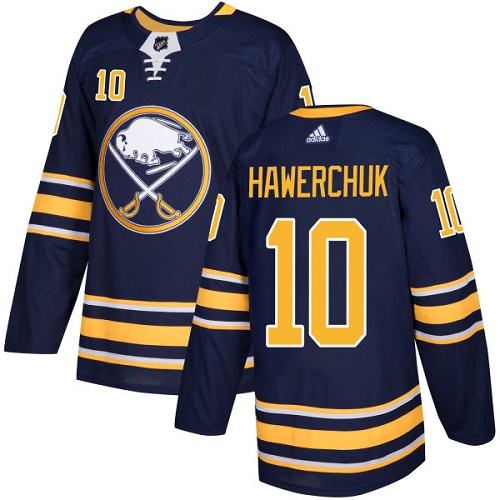 Men's Adidas Buffalo Sabres #10 Dale Hawerchuk Premier Navy Blue Home NHL Jersey