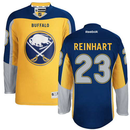 Men's Reebok Buffalo Sabres #23 Sam Reinhart Authentic Gold New Third NHL Jersey