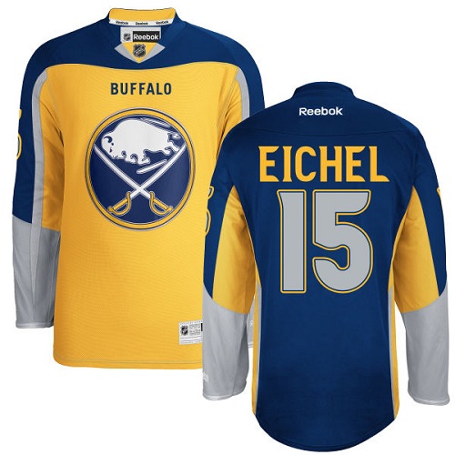 Youth Reebok Buffalo Sabres #15 Jack Eichel Authentic Gold New Third NHL Jersey