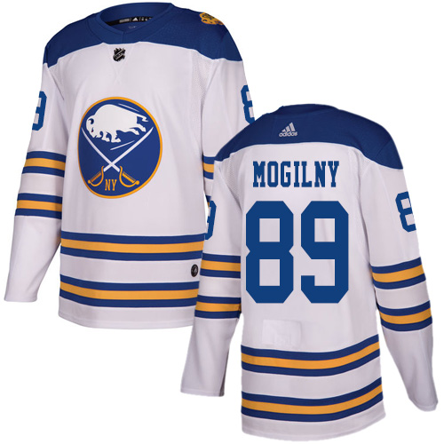 Men's Adidas Buffalo Sabres #89 Alexander Mogilny Authentic White 2018 Winter Classic NHL Jersey