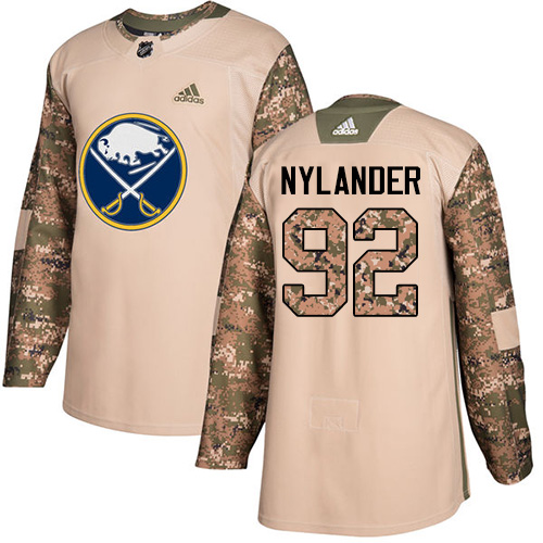 Men's Adidas Buffalo Sabres #92 Alexander Nylander Authentic Camo Veterans Day Practice NHL Jersey