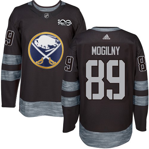 Men's Adidas Buffalo Sabres #89 Alexander Mogilny Premier Black 1917-2017 100th Anniversary NHL Jersey