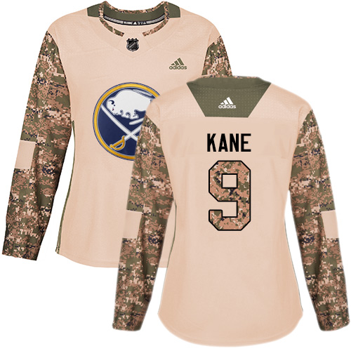 Women's Adidas Buffalo Sabres #9 Evander Kane Authentic Camo Veterans Day Practice NHL Jersey