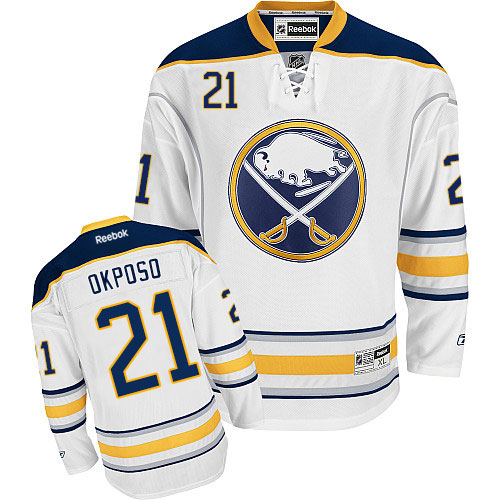 Women's Reebok Buffalo Sabres #21 Kyle Okposo Authentic White Away NHL Jersey
