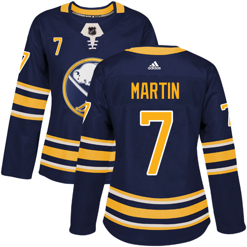Women's Adidas Buffalo Sabres #7 Rick Martin Premier Navy Blue Home NHL Jersey