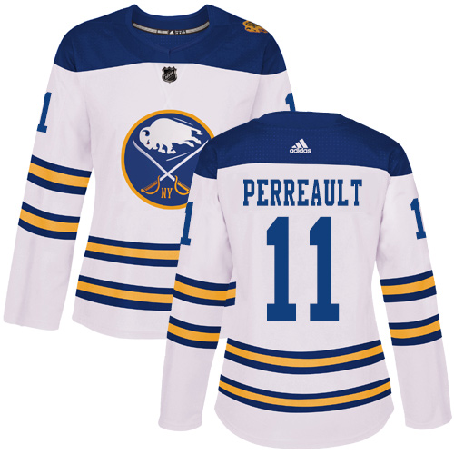 Women's Adidas Buffalo Sabres #11 Gilbert Perreault Authentic White 2018 Winter Classic NHL Jersey