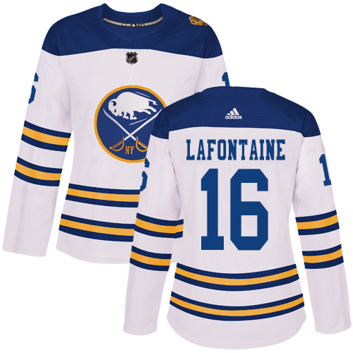 Women's Adidas Buffalo Sabres #16 Pat Lafontaine Authentic White 2018 Winter Classic NHL Jersey