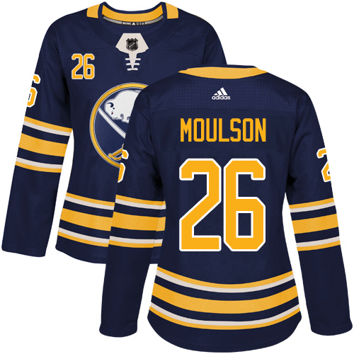Women's Adidas Buffalo Sabres #26 Matt Moulson Premier Navy Blue Home NHL Jersey