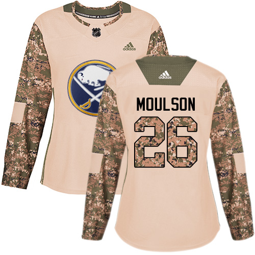 Women's Adidas Buffalo Sabres #26 Matt Moulson Authentic Camo Veterans Day Practice NHL Jersey