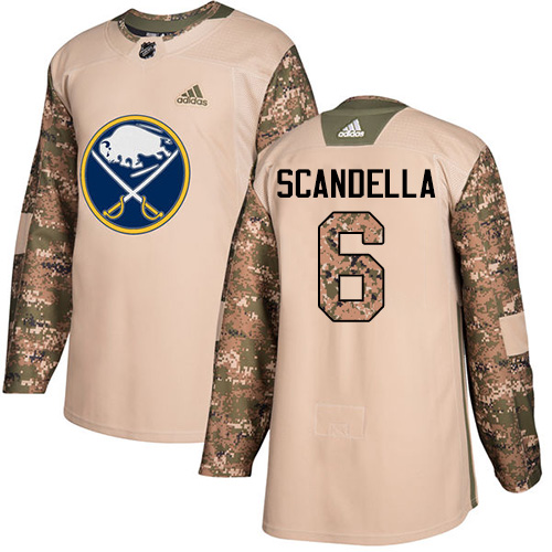 Men's Adidas Buffalo Sabres #6 Marco Scandella Authentic Camo Veterans Day Practice NHL Jersey