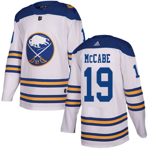 Youth Adidas Buffalo Sabres #19 Jake McCabe Authentic White 2018 Winter Classic NHL Jersey
