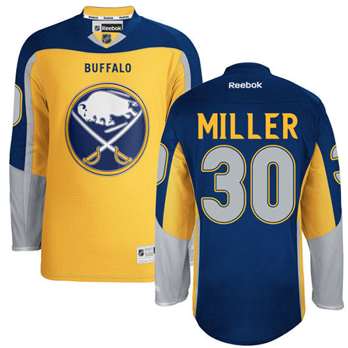 Youth Reebok Buffalo Sabres #30 Ryan Miller Authentic Gold Third NHL Jersey