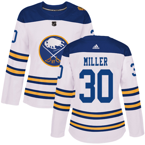 Women's Adidas Buffalo Sabres #30 Ryan Miller Authentic White 2018 Winter Classic NHL Jersey