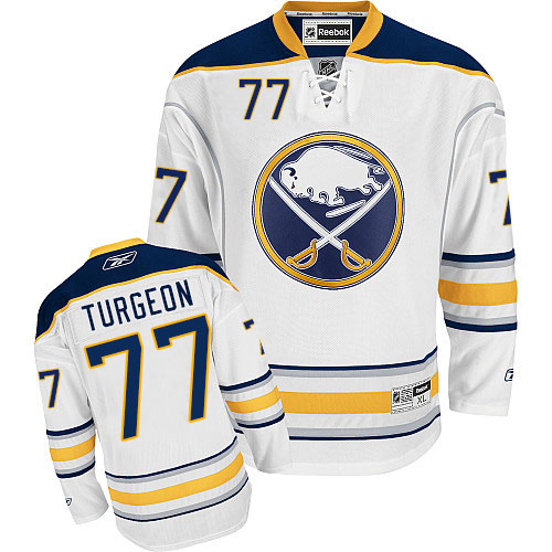 Youth Reebok Buffalo Sabres #77 Pierre Turgeon Authentic White Away NHL Jersey