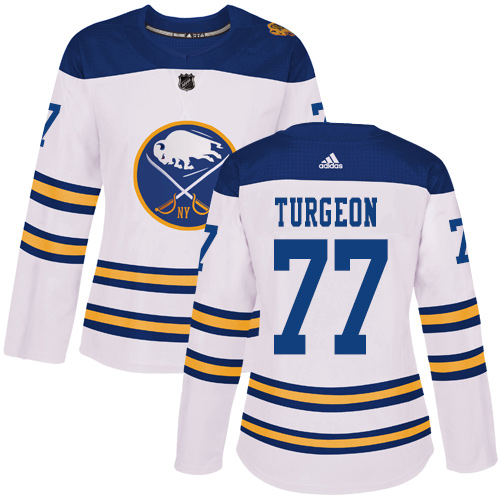 Women's Adidas Buffalo Sabres #77 Pierre Turgeon Authentic White 2018 Winter Classic NHL Jersey